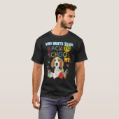 誰が私ビーグル犬の子供のスタッドを学校に戻りたい Tシャツ (正面フル)