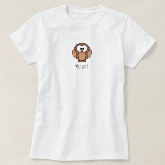 誰が私 フクロウ Tシャツ (デザイン正面)