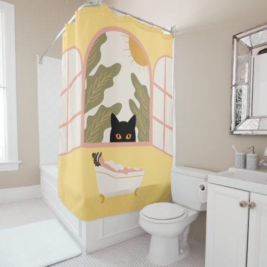 誰が窓から覗いているか シャワーカーテン (インサイチュ)