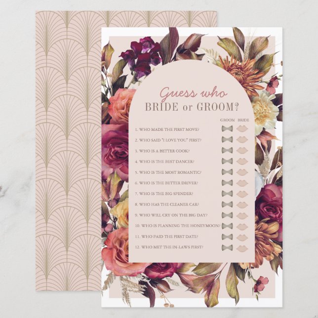 誰が紅葉ブライダルシャワーゲーム (正面/裏面)