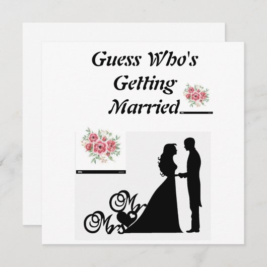 誰が結婚するか推測する招待状 (正面/裏面)