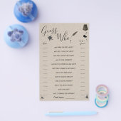 誰が緑のペンとインクウェルのシャワーゲームカード チラシ (シングル)