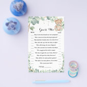 誰が緑の赤ちゃんシャワーのゲームカードを負担するか推測 チラシ (シングル)