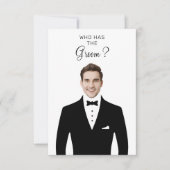 誰が花婿を 知っている？ 結婚前のお祝いゲーム  bachelorette サンキューカード (正面)