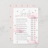 誰が花嫁か新郎か？ ピンクの結婚前お祝いゲーム 招待状 (正面/裏面)