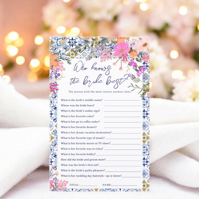 誰が花嫁のゲームを知っ最高のイタリアンている (Who know the bride best italian bridal shower game)