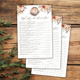 誰が花嫁のコーヒー最高の秋シャワーゲームを知っている