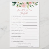 誰が花嫁のブライダルシャワーゲームを知っ最高のている (正面)