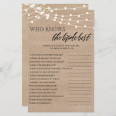 誰が花嫁の最高のブライダルシャワーゲーム (正面/裏面)