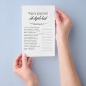 誰が花嫁の最高のブライダルシャワーゲーム チラシ (ハンドル)