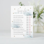 誰が花嫁または花婿ブルーのブライダルシャワーゲーム 招待状 (スタンド正面)