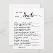 誰が花嫁を一番よく知っている? 結婚前のお祝いパーティーのゲーム ポストカード (正面/裏面)