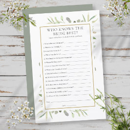 誰が花嫁を知っているか ベスト ブライダルシャワーゲーム