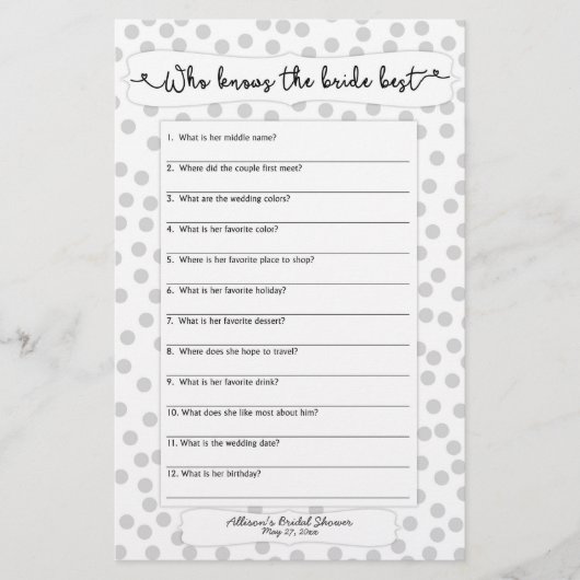 誰が花嫁を知っている彼は彼女は灰色の白を言った3983 (正面)