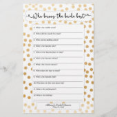 誰が花嫁を知っている彼は彼女は言った金ゴールドドット3983 (正面)