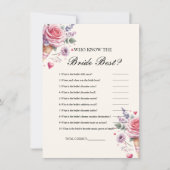 誰が花嫁を知っている最高のブライダルシャワーゲーム車 招待状 (正面)