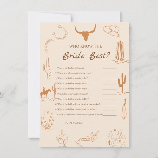 誰が花嫁を知っている最高のブライダルシャワーゲーム車 招待状 (正面)