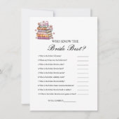 誰が花嫁を知っている最高のブライダルシャワーゲーム車 招待状 (正面)