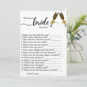 誰が花嫁を知っている最高のブライダルシャワーゲーム プログラム (スタンド正面)