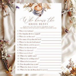 誰が花嫁コーヒー最高のブライダルシャワーゲームを知っている