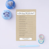 誰が花嫁シャワー最高のゲーム、クラフト3966pを知っている チラシ (シングル)