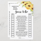 誰が英語のブライダルシャワーのゲスペインのーム (正面/裏面)