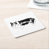 誰が見ているか見る スクエアペーパーコースター (アングル)