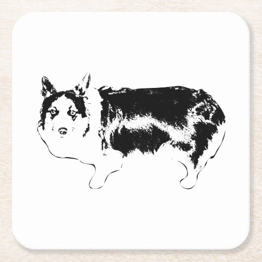 誰が見ているか見る スクエアペーパーコースター (正面)