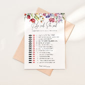 誰が言ったか推測フローラブライダルシャワーゲームカード 招待状