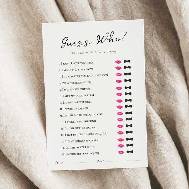 誰が言ったか推測ブライダルシャワーゲーム (クリエイターアップロード済み)