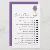 誰が言ったと思う？ラベンダー素朴ブライダルシャワー (正面/裏面)