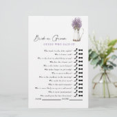 誰が言ったと思う？ラベンダー素朴ブライダルシャワー (スタンド正面)