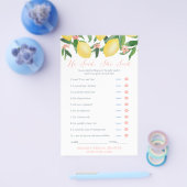 誰が言った?花婿ブライダルシャワーゲームカード チラシ (シングル)