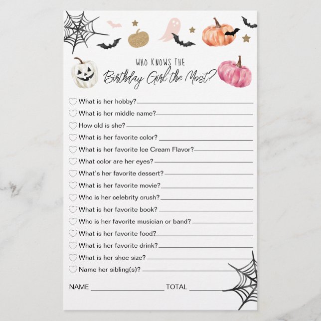 誰が誕生日の女の子を知っている最もハロウィーン (正面)