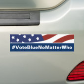 誰が誰でも青く投票する バンパーステッカー (車上)