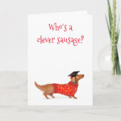 「誰が賢いソーセージだ」ダックシュント卒業カード カード (正面)
