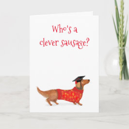 「誰が賢いソーセージだ」ダックシュント卒業カード カード