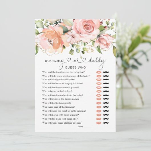 誰が赤ちゃんシャワーのゲームのフローラ緑の侵入者を推測 招待状 (スタンド正面)