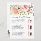 誰が赤ちゃんシャワーのゲームのフローラ緑の侵入者を推測 招待状 (正面/裏面)