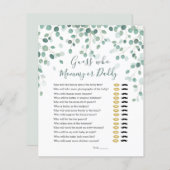 誰が赤ちゃんシャワーのゲームのユーカリ葉ス (正面/裏面)