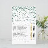 誰が赤ちゃんシャワーのゲームのユーカリ葉ス (スタンド正面)