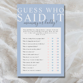 誰が赤ちゃんシャワーのゲームを言ったほこりっぽい青の推測