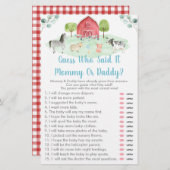 誰が赤ちゃんシャワーのゲームを言ったファームの緑の推測 (正面/裏面)