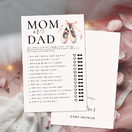 誰が赤ちゃんシャワーのゲームピンクのバレリーナ靴を推測 チラシ