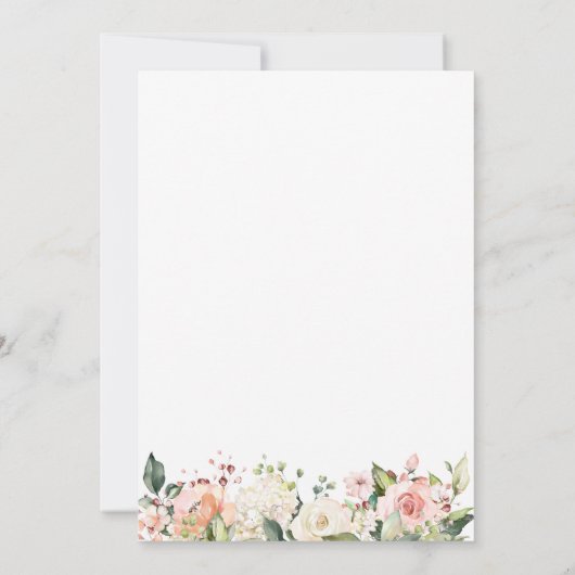 誰が赤ちゃんシャワーのゲームフローラ緑 招待状 (裏面)