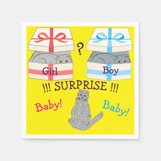 誰が驚く生まれベビーペーパーナプキン スタンダードカクテルナプキン (正面)
