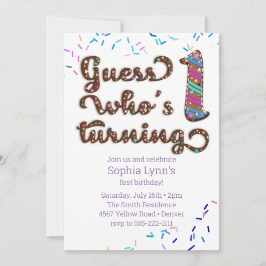 誰が1クッキーを回しているか推測 招待状 (正面)