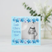 誰が1歳になるかを見る、ファースト誕生日招待状 招待状 (スタンド正面)