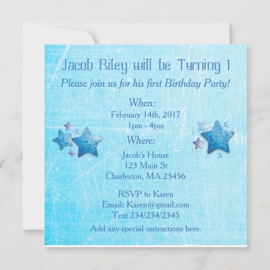 誰が1歳になるかを見る、ファースト誕生日招待状 招待状 (裏面)