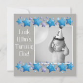 誰が1歳になるかを見る、ファースト誕生日招待状 招待状 (正面)